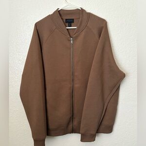 Magaschoni Men’s Brown Full Zip Jacket‎ Pockets Sz XL Preppy Quiet Luxury Winter